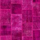 Hand-Knotted Bright Pink Patchwork Rug for Living Room, Bedroom and Dining Room | Contemporary Overdyed Turkish Wool Carpet Hand-Knotted Bright Pink Patchwork Rug for Living Room, Bedroom and Dining Room | Contemporary Overdyed Turkish Wool Carpet
