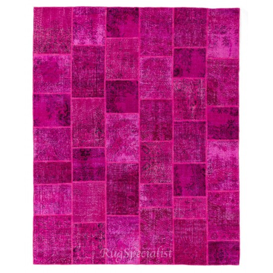 Handmade Patchwork Rug Made from Over-Dyed Vintage Carpets, CUSTOM OPTIONS Av.