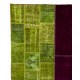 Colorful Turkish Overdyed Patchwork Rug | Hand-Knotted Eclectic Style Wool Area Rug for Modern Living Room