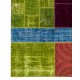 Colorful Turkish Overdyed Patchwork Rug | Hand-Knotted Eclectic Style Wool Area Rug for Modern Living Room