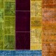 Colorful Turkish Overdyed Patchwork Rug | Hand-Knotted Eclectic Style Wool Area Rug for Modern Living Room