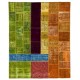 Colorful Handmade Contemporary Turkish Patchwork Rug. Bright Colors Home & Office Decor Carpet. Bohemian Style Floor Covering