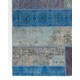 Hand-Knotted Blue Patchwork Rug for Living Room, Bedroom and Dining Room | Contemporary Overdyed Turkish Wool Carpet