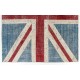 Union Jack British Flag Design Patchwork Rug Made from Re-Dyed Vintage Carpets