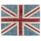 Union Jack British Flag Design Patchwork Rug Made from Re-Dyed Vintage Carpets