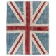 Union Jack British Flag Design Patchwork Rug Made from Re-Dyed Vintage Carpets