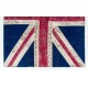 Union Jack British Flag Design Patchwork Rug Made from Re-Dyed Vintage Carpets