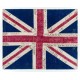 Union Jack British Flag Design Patchwork Rug Made from Re-Dyed Vintage Carpets