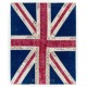 Union Jack British Flag Design Patchwork Rug Made from Re-Dyed Vintage Carpets