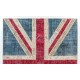 Union Jack British Flag Design Rug. Contemporary Handmade Patchwork Area Rug in Blue, Red and Cream. United Kingdom Carpet