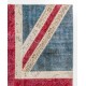 Union Jack British Flag Design Patchwork Rug | Vintage Hand-Knotted United Kingdom Flag Pattern Blue Carpet Union Jack British Flag Design Patchwork Rug | Vintage Hand-Knotted United Kingdom Flag Pattern Blue Carpet