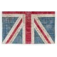 Union Jack British Flag Design Rug. Contemporary Handmade Patchwork Area Rug in Blue, Red and Cream. United Kingdom Carpet