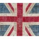 Union Jack British Flag Design Rug. Contemporary Handmade Patchwork Area Rug in Blue, Red and Cream. United Kingdom Carpet