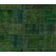 Green Color Handmade Patchwork Rug Made from Over-Dyed Vintage Carpets Green Color Handmade Patchwork Rug Made from Over-Dyed Vintage Carpets