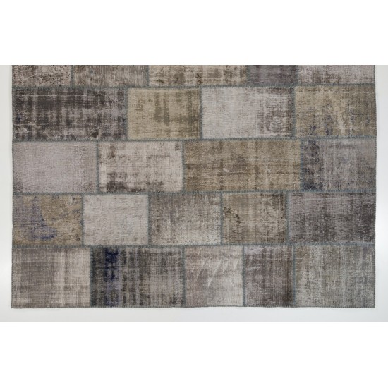 Handmade Patchwork Rug Made from Over-Dyed Vintage Carpets, CUSTOM OPTIONS Av.