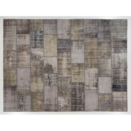 Handmade Patchwork Rug Made from Over-Dyed Vintage Carpets, CUSTOM OPTIONS Av.