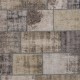 Distressed Vintage Gray Wool Patchwork Rug | Hand-Knotted Turkish Carpet for Living Room and Bedroom