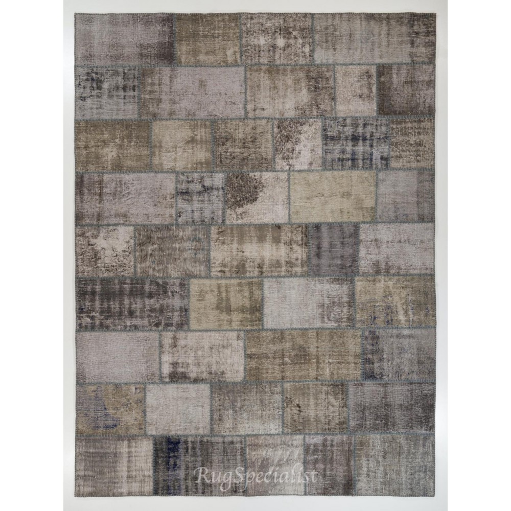 Handmade Patchwork Rug Made from Over-Dyed Vintage Carpets, CUSTOM OPTIONS Av.