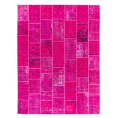 Handmade Patchwork Rug Made from Over-Dyed Vintage Carpets, CUSTOM OPTIONS Av.