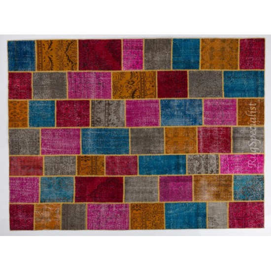 Handmade Patchwork Rug Made from Over-Dyed Vintage Carpets, CUSTOM OPTIONS Av. Handmade Patchwork Rug Made from Over-Dyed Vintage Carpets, CUSTOM OPTIONS Av.