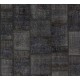 Contemporary Handmade Patchwork Rug in Shades of Black and Gray, Modern Turkish Carpet, Woolen Floor Covering