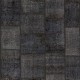 Hand-Knotted Dark Gray Patchwork Rug | Modern Overdyed Turkish Wool Carpet for Living Room, Dining Room and Bedroom Hand-Knotted Dark Gray Patchwork Rug | Modern Overdyed Turkish Wool Carpet for Living Room, Dining Room and Bedroom