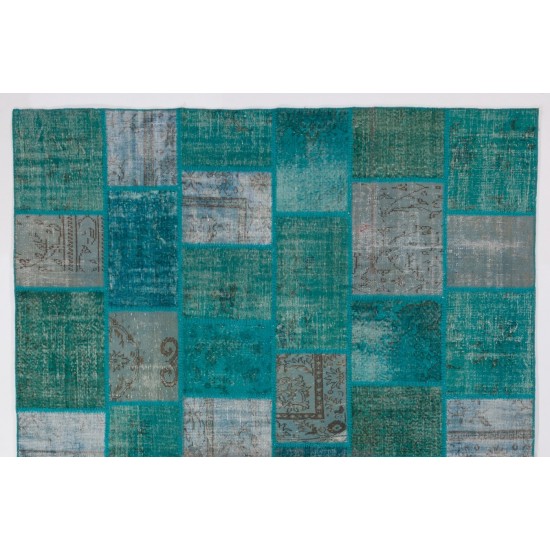 Handmade Patchwork Rug Made from Over-Dyed Vintage Carpets, CUSTOM OPTIONS Av. Handmade Patchwork Rug Made from Over-Dyed Vintage Carpets, CUSTOM OPTIONS Av.