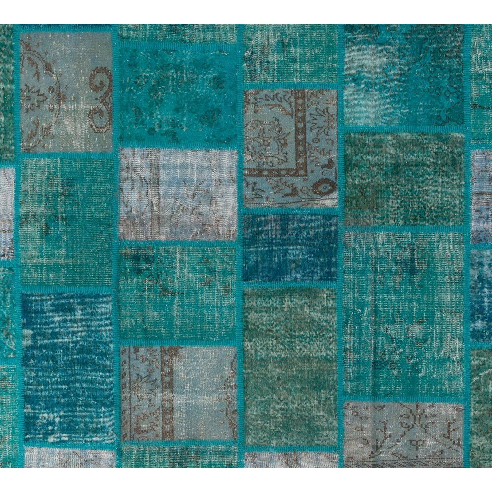 Handmade Patchwork Rug Made from Over-Dyed Vintage Carpets, CUSTOM OPTIONS Av.