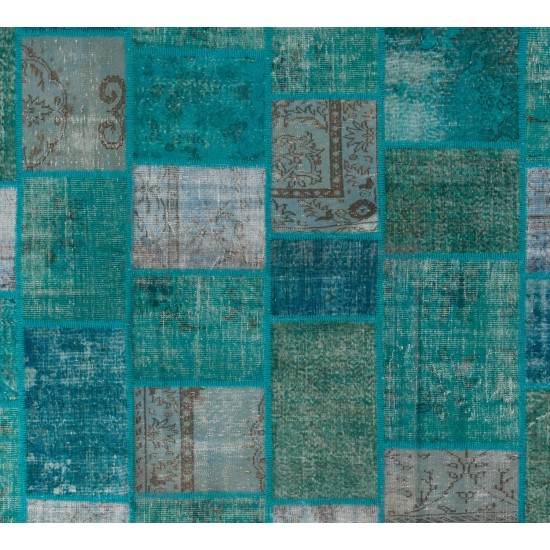 Handmade Patchwork Rug Made from Over-Dyed Vintage Carpets, CUSTOM OPTIONS Av. Handmade Patchwork Rug Made from Over-Dyed Vintage Carpets, CUSTOM OPTIONS Av.