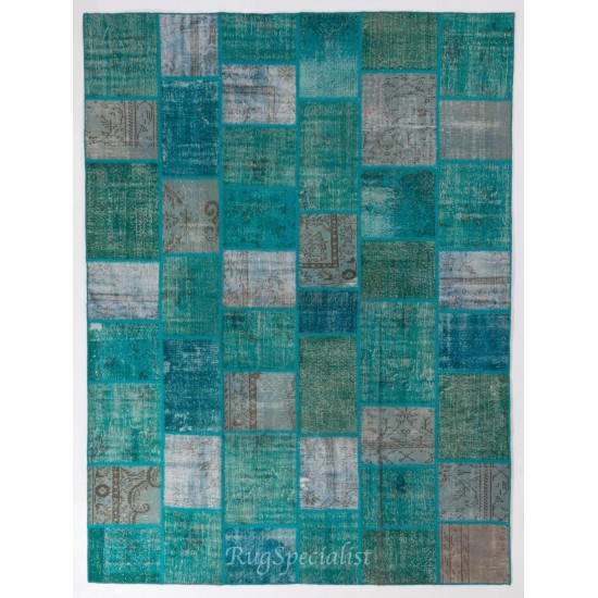 Handmade Patchwork Rug Made from Over-Dyed Vintage Carpets, CUSTOM OPTIONS Av.