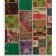 Colorful Vintage Patchwork Rug | Hand-Knotted Green, Red and Pink Turkish Carpet for Modern Living Room Colorful Vintage Patchwork Rug | Hand-Knotted Green, Red and Pink Turkish Carpet for Modern Living Room