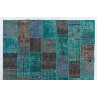 Handmade Patchwork Rug Made from Over-Dyed Vintage Carpets, CUSTOM OPTIONS Av.