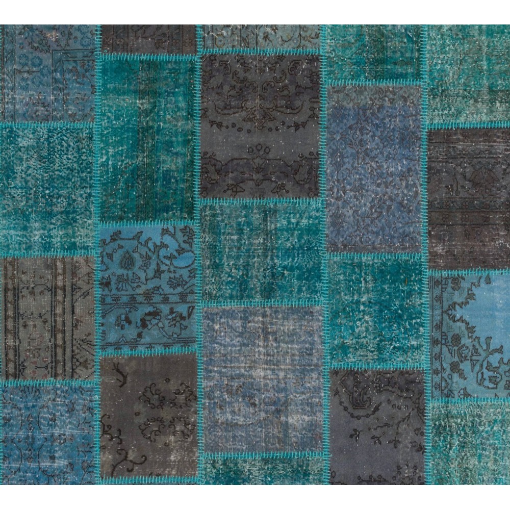 Handmade Patchwork Rug Made from Over-Dyed Vintage Carpets, CUSTOM OPTIONS Av.