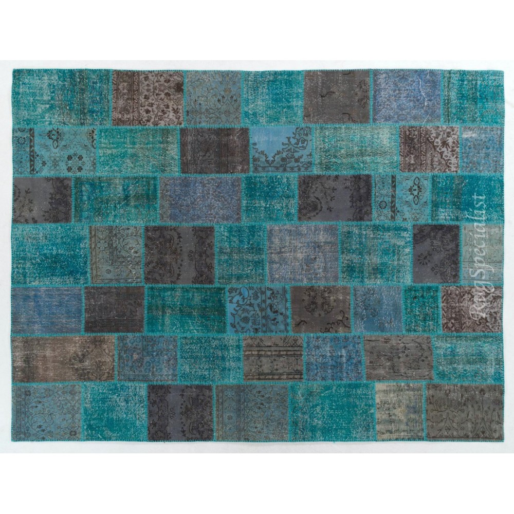 Handmade Patchwork Rug Made from Over-Dyed Vintage Carpets, CUSTOM OPTIONS Av.