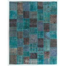 Handmade Patchwork Rug Made from Over-Dyed Vintage Carpets, CUSTOM OPTIONS Av.