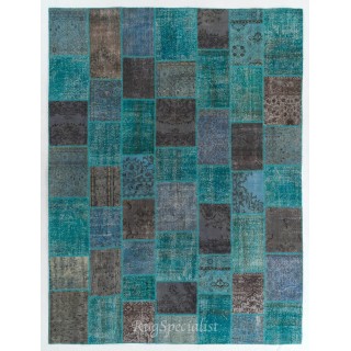 Handmade Patchwork Rug Made from Over-Dyed Vintage Carpets, CUSTOM OPTIONS Av.