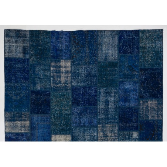 Handmade Patchwork Rug Made from Over-Dyed Vintage Carpets, CUSTOM OPTIONS Av.