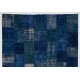 Handmade Patchwork Rug Made from Over-Dyed Vintage Carpets, CUSTOM OPTIONS Av.