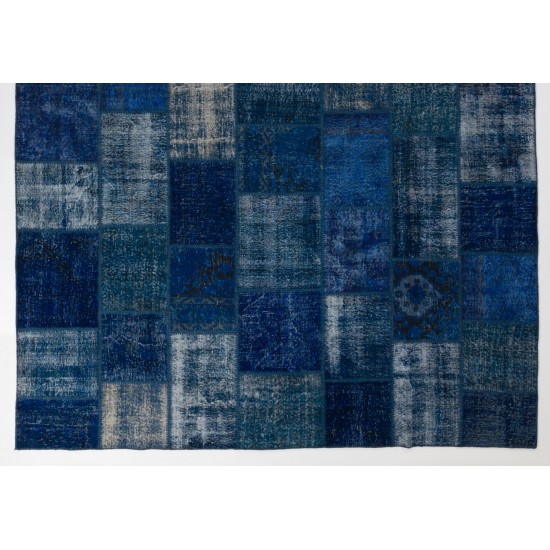 Handmade Patchwork Rug Made from Over-Dyed Vintage Carpets, CUSTOM OPTIONS Av. Handmade Patchwork Rug Made from Over-Dyed Vintage Carpets, CUSTOM OPTIONS Av.