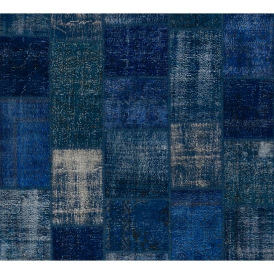 Handmade Patchwork Rug Made from Over-Dyed Vintage Carpets, CUSTOM OPTIONS Av.