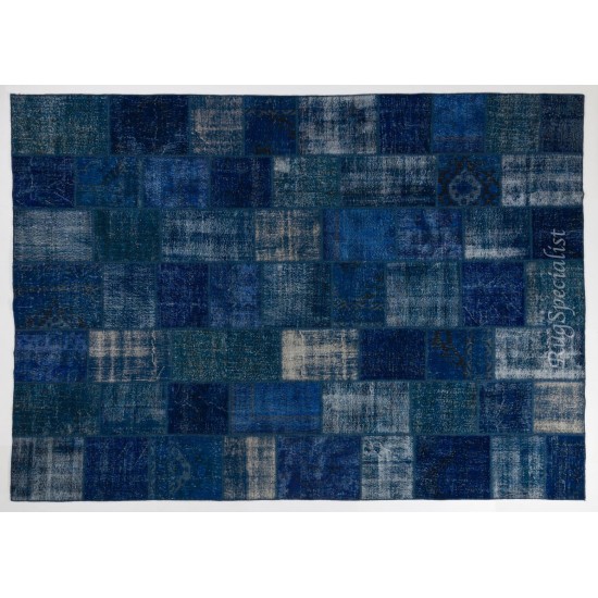 Handmade Patchwork Rug Made from Over-Dyed Vintage Carpets, CUSTOM OPTIONS Av.