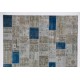 Handmade Patchwork Rug Made from Over-Dyed Vintage Carpets, CUSTOM OPTIONS Av.