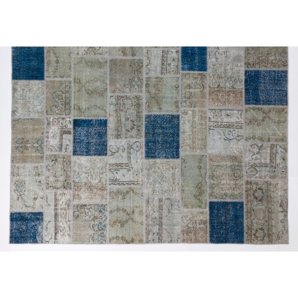 Handmade Patchwork Rug Made from Over-Dyed Vintage Carpets, CUSTOM OPTIONS Av.