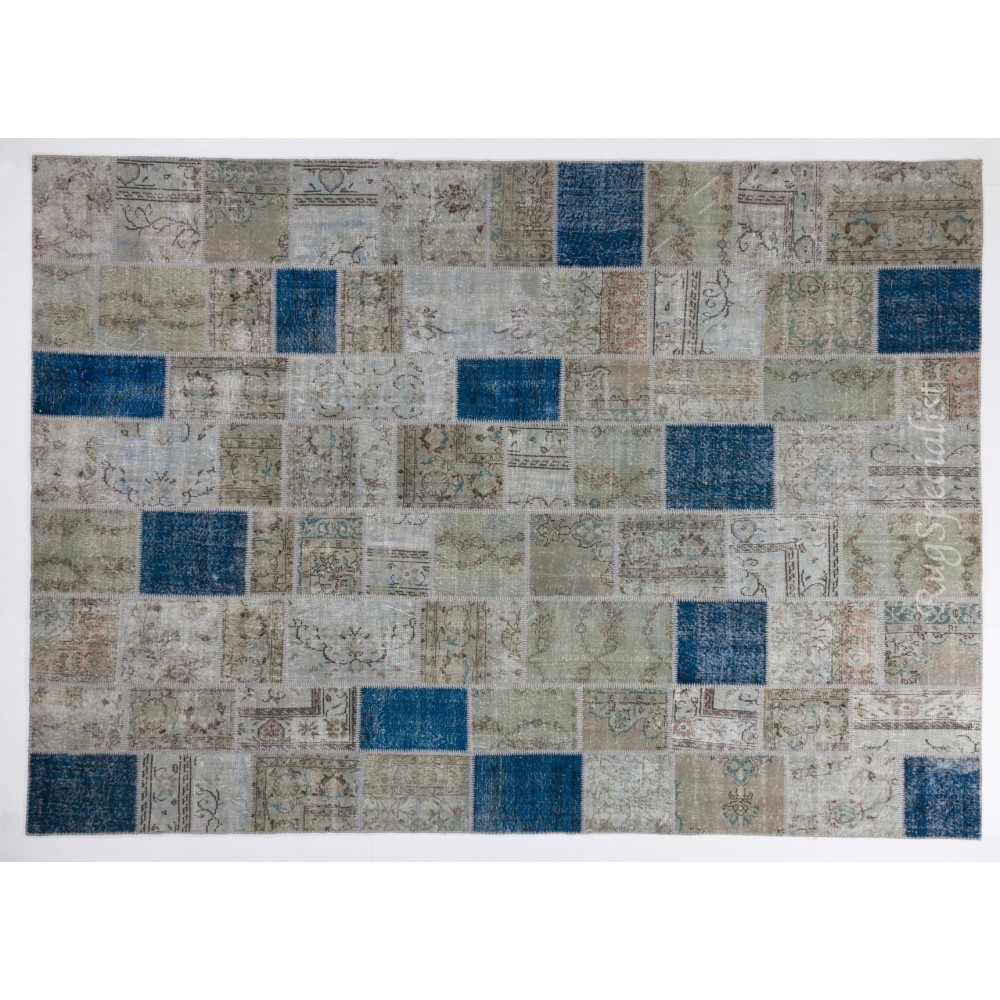 Handmade Patchwork Rug Made from Over-Dyed Vintage Carpets, CUSTOM OPTIONS Av.
