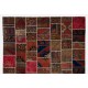 Handmade Patchwork Rug, Natural & Undyed, Authentic Vintage Carpet