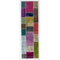 Colorful Handmade Central Anatolian Runner Rug for Hallway Decor, Custom Multicolor Carpet