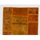 Orange Handknotted Patchwork Runner Rug for Corridor, Entryway and Hallway Decor | Wool Rug for Kitchen | Stair Rug