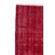 Vintage Handmade Anatolian Rug Over-dyed in Red Color for Modern Interiors