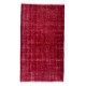 Vintage Handmade Anatolian Rug Over-dyed in Red Color for Modern Interiors