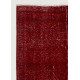 Red Color Over-dyed Vintage Distressed Handmade Turkish Rug